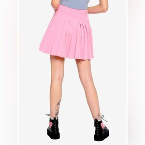 Hot Topic pink Pleated Mini hot goth academia whimsical skater skirt SM